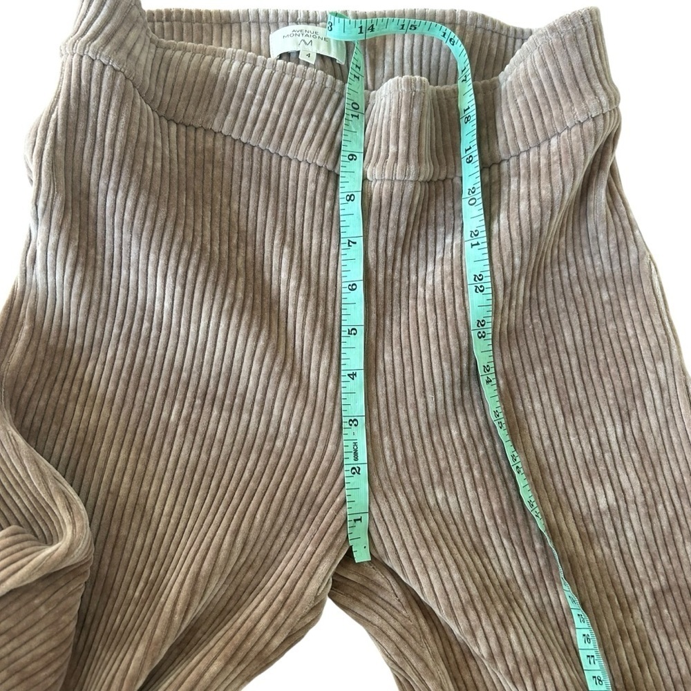 Avenue Montaigne velvet CORDUROY beige tan pull on wide leg pants size 4 modal - Picture 5 of 7